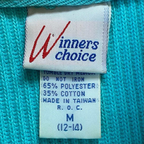 Vintage 80s Winners Choice Sky Blue Sweetheart Sweater - Picture 9 of 9
